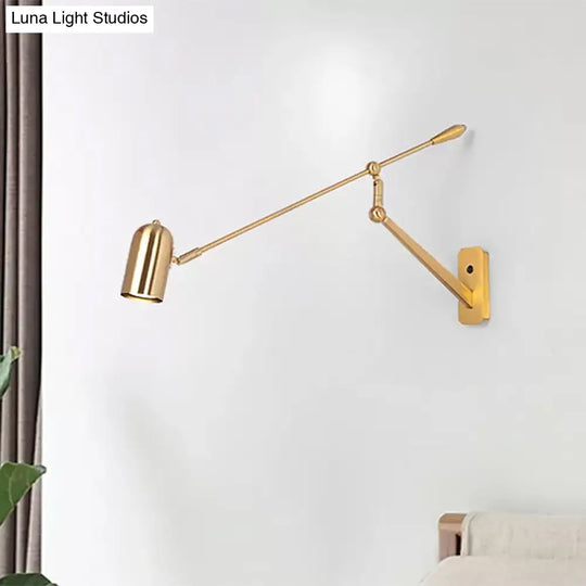 Gold Swing Arm Wall Sconce For Bedroom & Living Room
