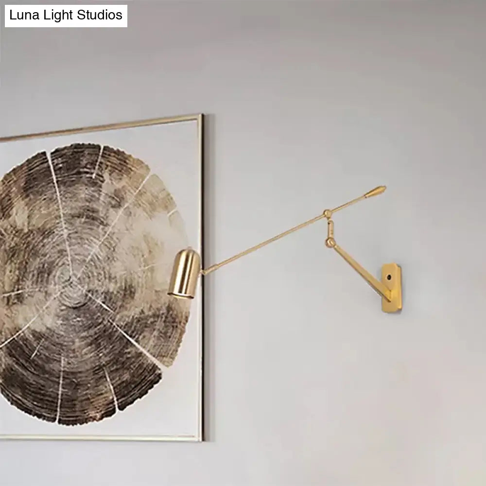 Gold Swing Arm Wall Sconce For Bedroom & Living Room