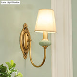 Gold Swoop Arm Wall Light With Traditional Metal Design - 1/2-Head Sconce Lamp