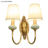 Gold Swoop Arm Wall Light With Traditional Metal Design - 1/2-Head Sconce Lamp