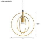 Gold Triple Star Pendant Light With Industrial Single Ceiling Mount