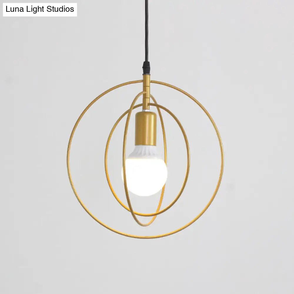 Gold Triple Star Pendant Light With Industrial Single Ceiling Mount