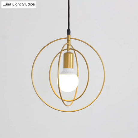 Gold Triple Star Pendant Light With Industrial Single Ceiling Mount
