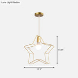 Gold Wire Cage Pendant Light - Nordic Style Ceiling Lamp For Dining Room