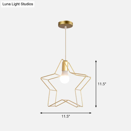 Gold Wire Cage Pendant Light - Nordic Style Ceiling Lamp For Dining Room