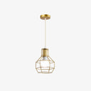 Gold Wire Cage Pendant Light - Nordic Style Ceiling Lamp For Dining Room / Metal Frame