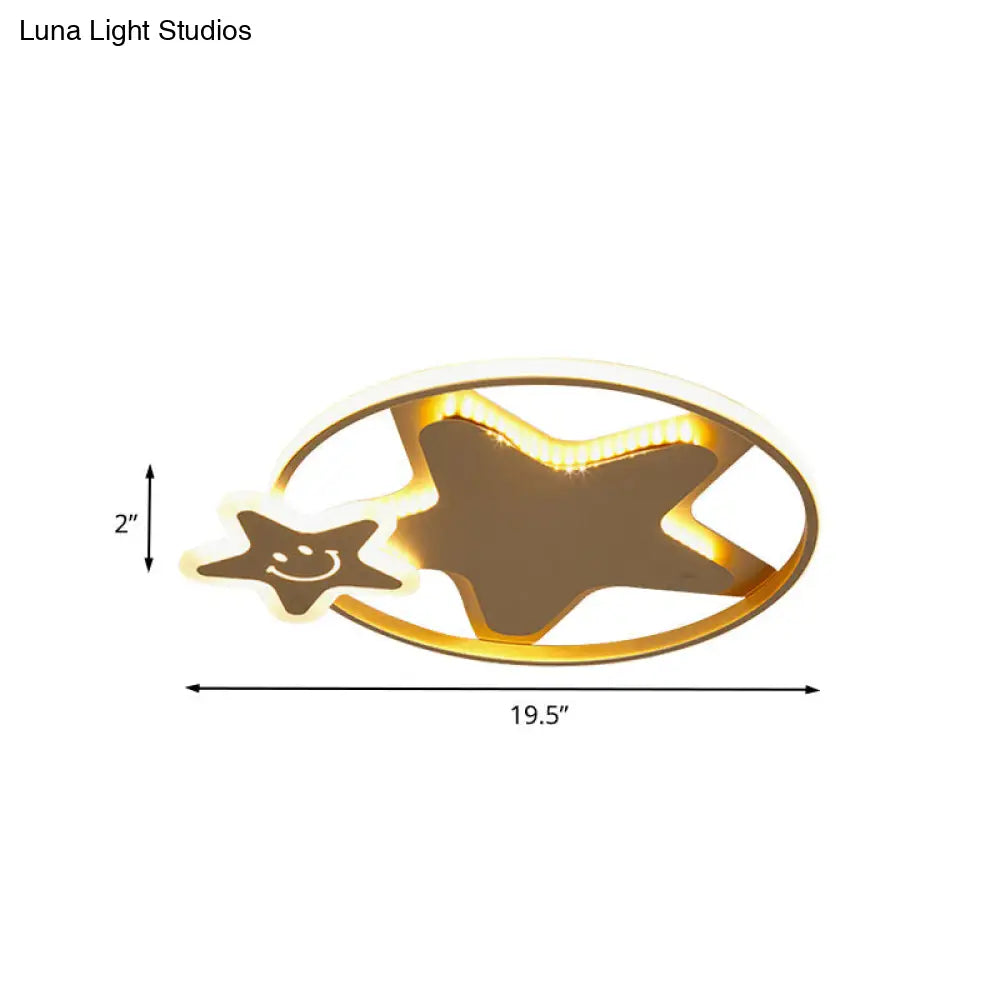 Golden Nordic Mountain/Starfish Acrylic Led Flush Light For Bedroom