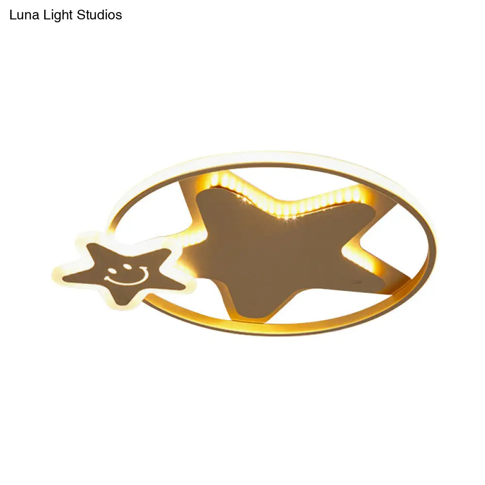 Golden Nordic Mountain/Starfish Acrylic Led Flush Light For Bedroom