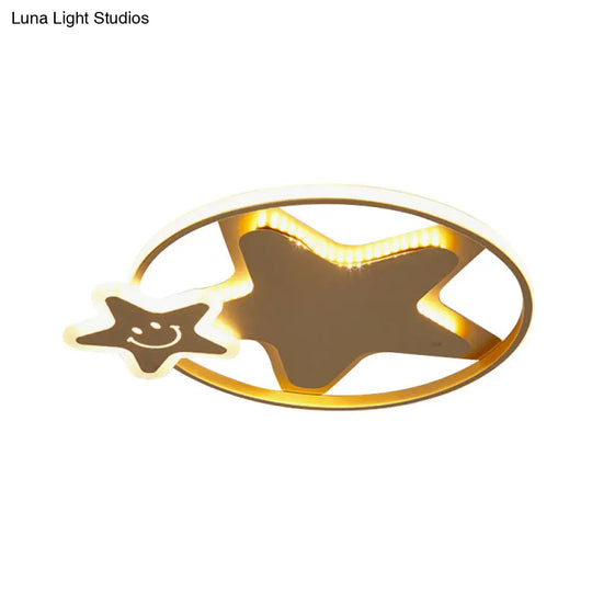 Golden Nordic Mountain/Starfish Acrylic Led Flush Light For Bedroom