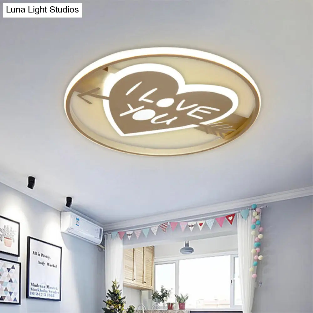 Golden Nordic Mountain/Starfish Acrylic Led Flush Light For Bedroom Gold / Loving Heart
