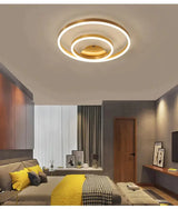 Golden Round Iron Led Ceiling Lights For Living Room Bedroom Indoor Home Lustre Lighting Fixtures