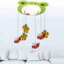 Green Acrylic Fog Flush Mount Light - Butterfly & Bee Cartoon Ceiling Lamp For Baby Bedroom