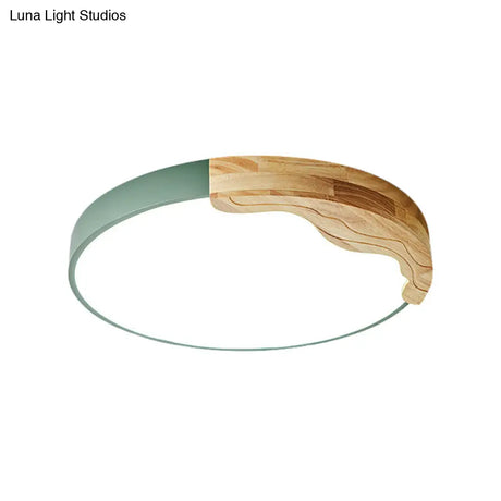 Green Nordic Led Ceiling Light For Cozy Adult Bedrooms - Warm/White
