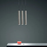 Grey Cement Tube Hanging Lamp: Minimalist Single-Bulb Ceiling Lighting For Dining Room