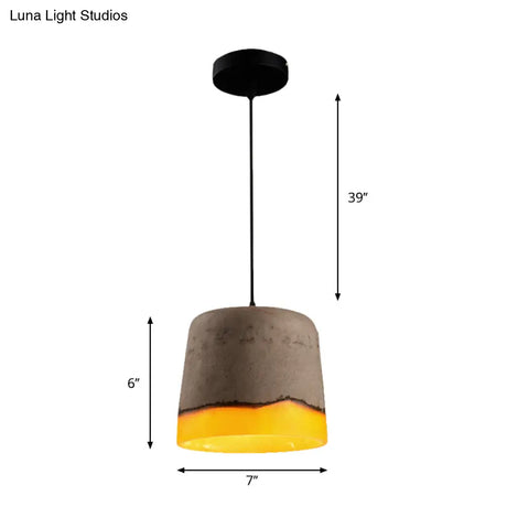 Grey Industrial Cement And Resin Pendant Lamp With 1 Head - Perfect For Restaurants!