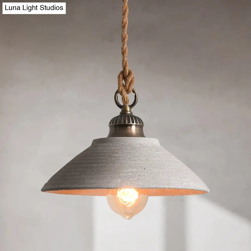 Grey Minimalist Hanging Pendant Light For Dining Room Ceiling / A