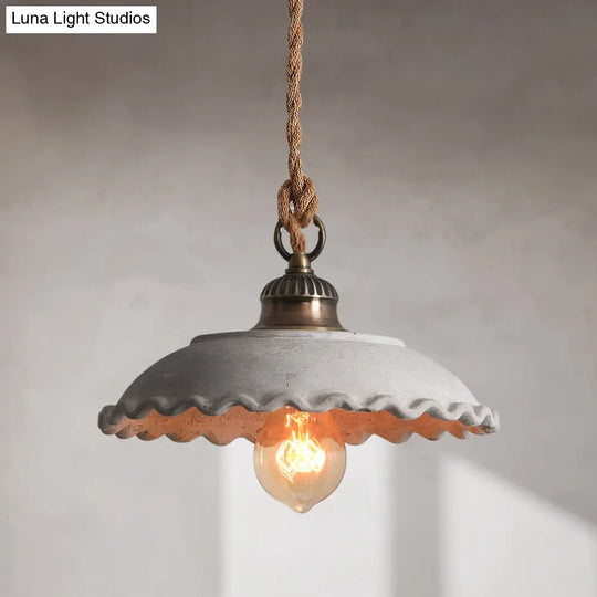 Grey Minimalist Hanging Pendant Light For Dining Room Ceiling / C