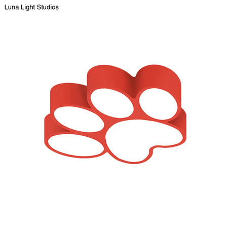 Hallway Home Paw Led Flushmount Ceiling Light - Acrylic Kids’ Lovely Design