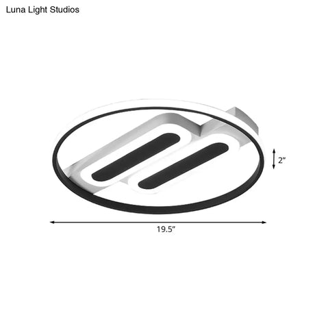 Halo Bedroom Ceiling Led Flush - Mount Light Fixture - 16’ And 19.5’ Dia Double Rectangle