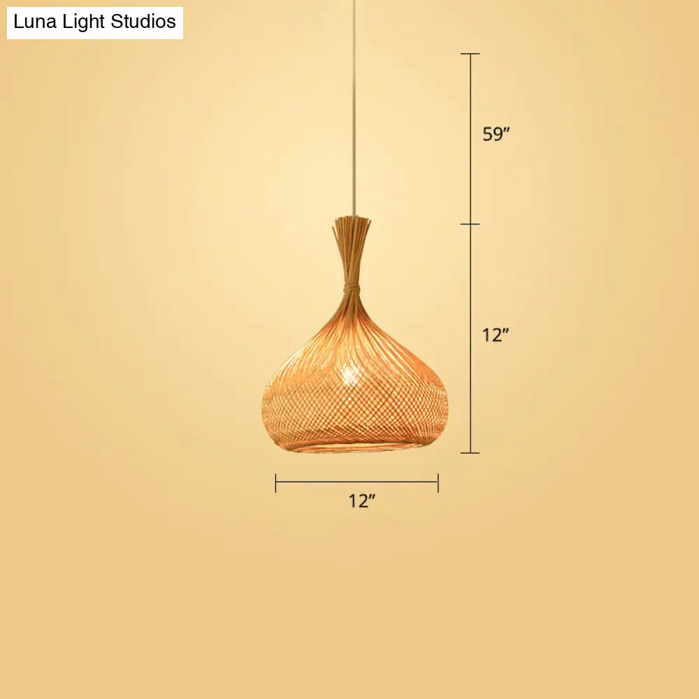 Handwoven Rattan Ceiling Pendant Light - Modern Style For Restaurants (Single)