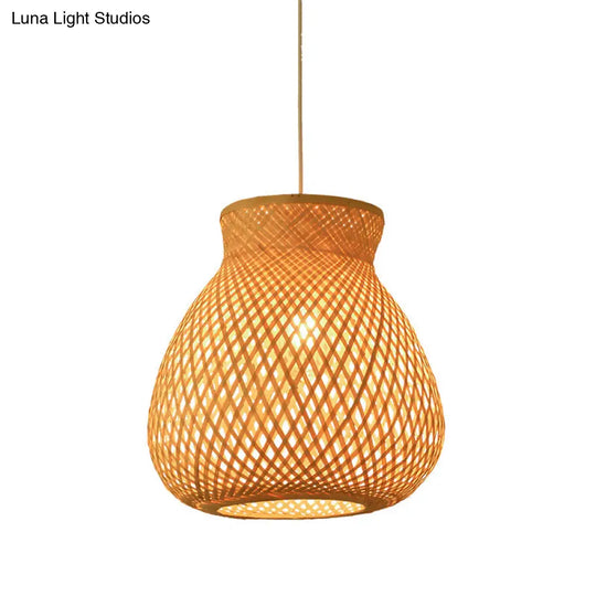 Handwoven Rattan Ceiling Pendant Light - Modern Style For Restaurants (Single)