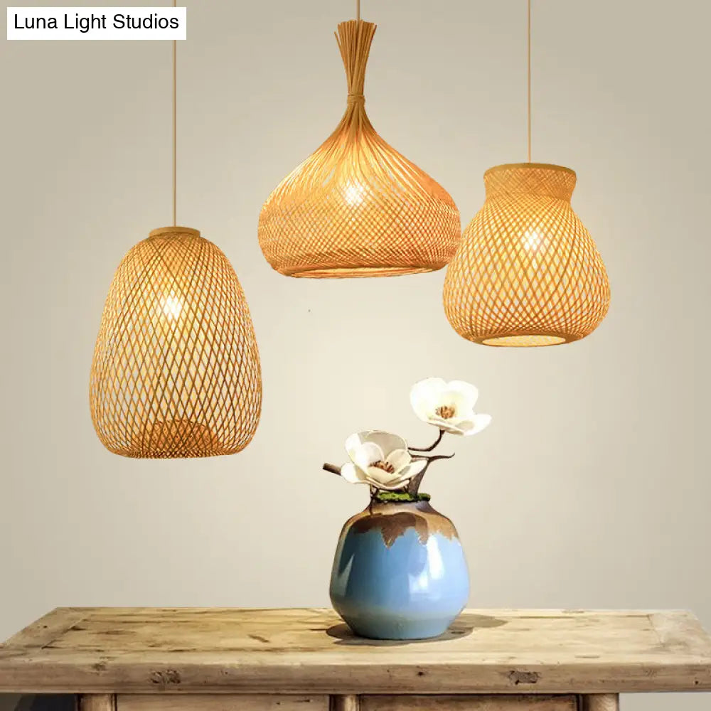 Handwoven Rattan Ceiling Pendant Light - Modern Style For Restaurants (Single)