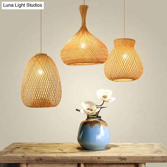 Handwoven Rattan Ceiling Pendant Light - Modern Style For Restaurants (Single)