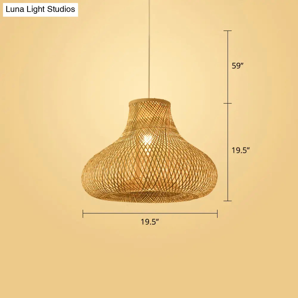 Handwoven Rattan Ceiling Pendant Light - Modern Style For Restaurants (Single)