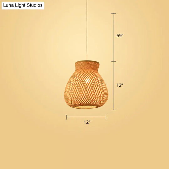 Handwoven Rattan Ceiling Pendant Light - Modern Style For Restaurants (Single)