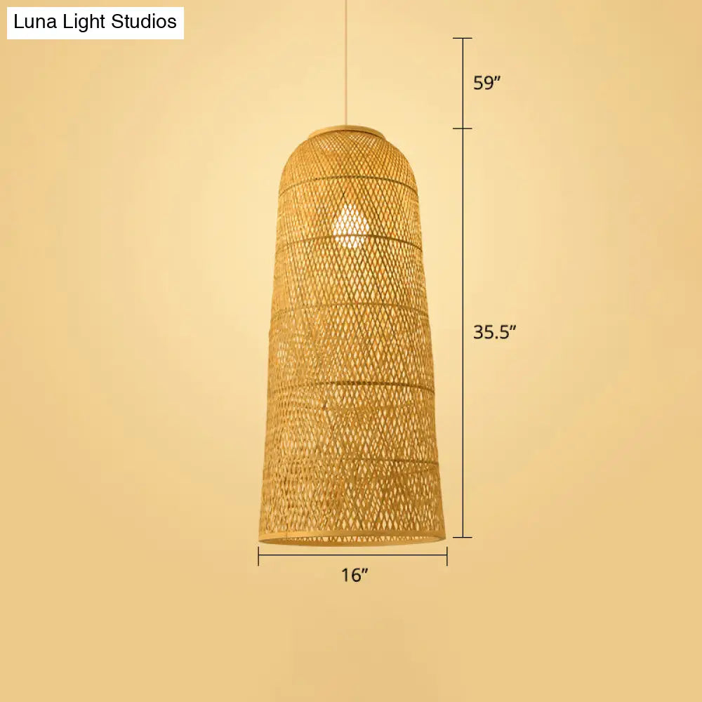 Handwoven Rattan Ceiling Pendant Light - Modern Style For Restaurants (Single)
