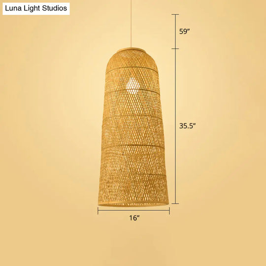 Handwoven Rattan Ceiling Pendant Light - Modern Style For Restaurants (Single)