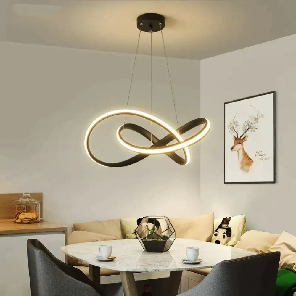 Hanging LED Pendant Lights For Shop Bar Dining Kitchen Room Aluminum Body Remote Control White/Black Pendant Lamps Free
