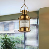 Hanging Pendant Light With Clear Glass Shade - Brass Finish Perfect For Factory Dining Rooms