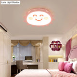 Happy Cartoon Sun Flush Mount Light: Fun & Gentle Led Ceiling Light For Kindergarten