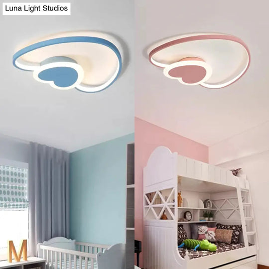 Heart-Shaped Nordic-Style Metal Flush Mount Ceiling Light For Baby Room And Kitchen