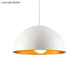 Hemisphere Industrial Metal Pendant - 1 Light Down Lighting For Dining Room Suspension