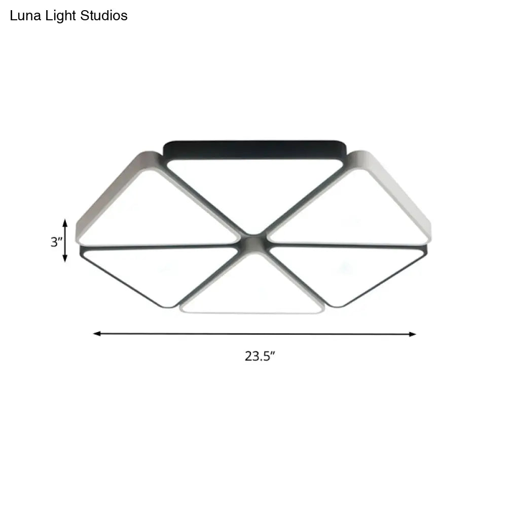 Hexagon Acrylic Led Ceiling Light Fixture - Contemporary Warm/White For Living Room 19.5’/23.5’ Wide