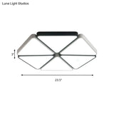 Hexagon Acrylic Led Ceiling Light Fixture - Contemporary Warm/White For Living Room 19.5’/23.5’ Wide