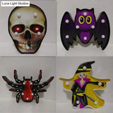 Horror-Themed Led Night Light: Battery Operated Compact Black Nightstand Lighting