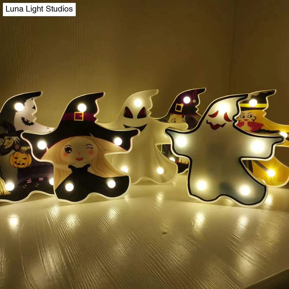 Horror-Themed Led Night Light: Battery Operated Compact Black Nightstand Lighting