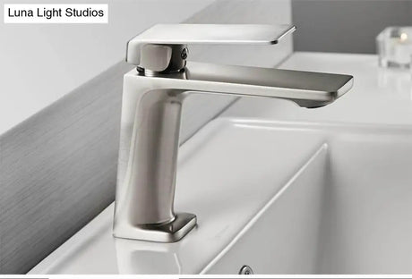 Hydrobliss - Modern Top Handle Bathroom Faucet Brushed Nickel