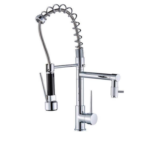Hydrobliss - Dual Spout Pull Out Spring Faucet Kitchen Faucets