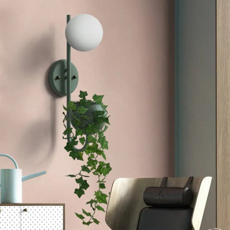Industrial 1-Light Led Metal Sconce In Yellow/Blue/Green For Plant Wall Mount Lighting Restaurants