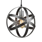 Industrial 1 Light Spherical Metal Pendant Lamp In Gold/Aged Silver - Ideal For Dining Tables &