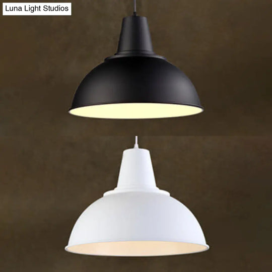Industrial Aluminum Ceiling Pendant - Black/White Perfect For Living Room