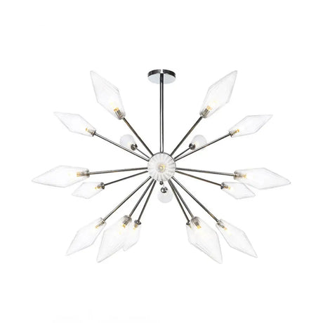 Industrial Amber/Clear Pendant Chandelier With Diamond Glass Shade - 9/12/15 Lights Living Room