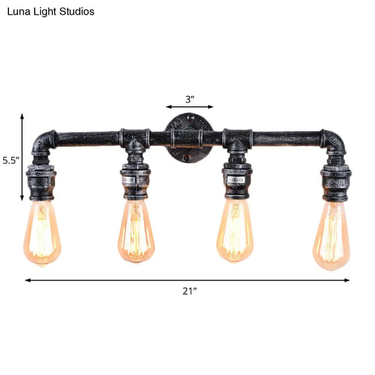 Industrial Antique Silver Wall Sconce With 4 Bulbs - Perfect For Living Room Lighting