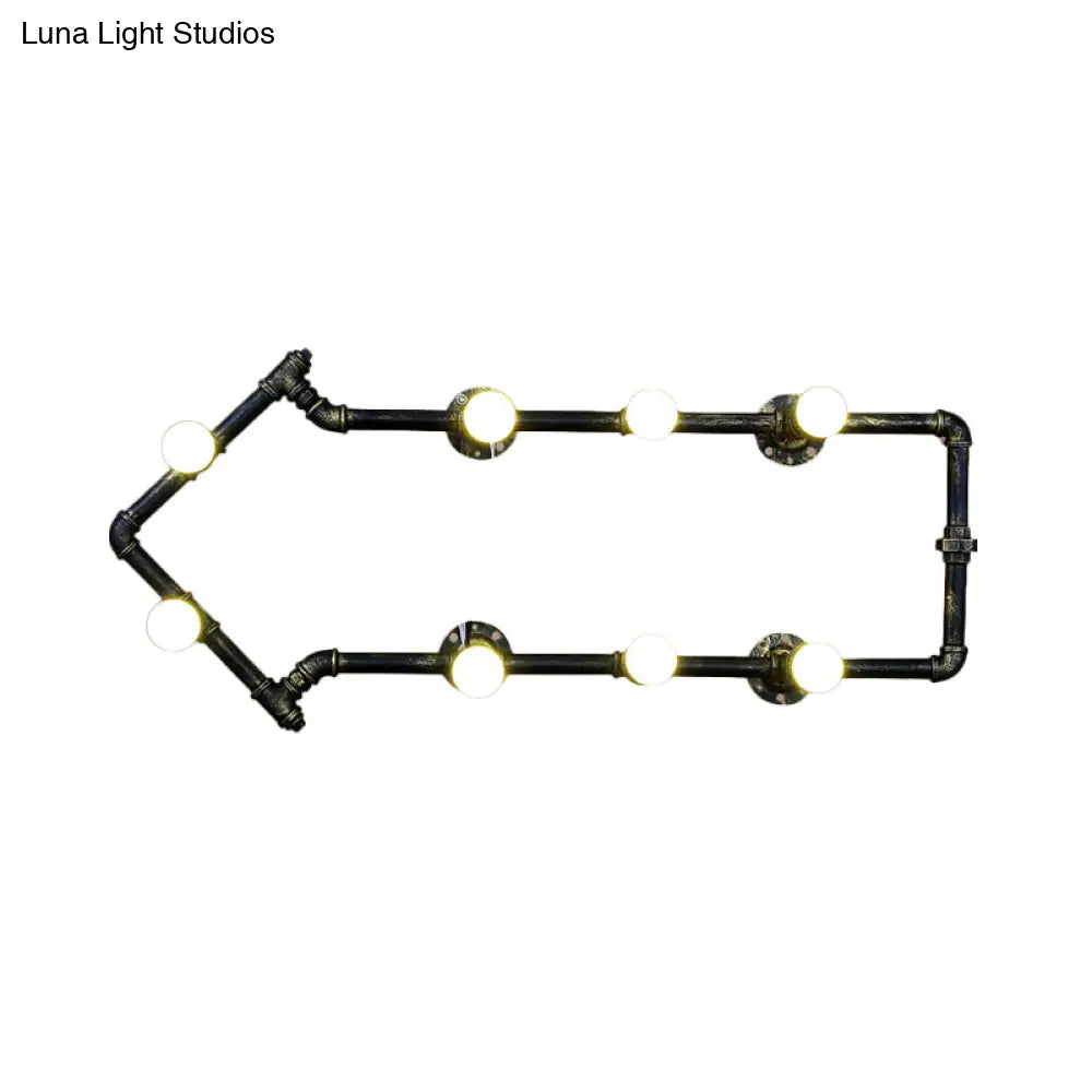 Industrial Arrow-Shaped 8-Light Wall Sconce In Black/Bronze For Restaurants