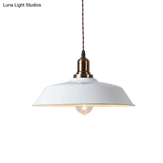 1-Head Metallic Barn Pendant For Industrial Restaurant Décor