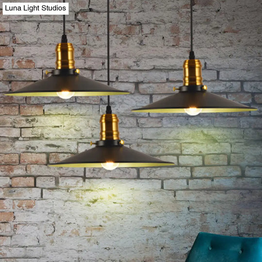 Industrial Black Single Bulb Pendant Light For Dining Room - 8.5 10 12 Width Options